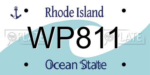 WP811 Rhode Island License Plate