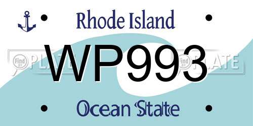 WP993 Rhode Island License Plate