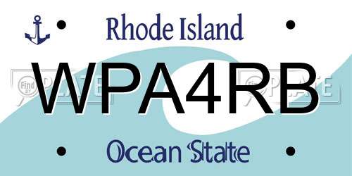 WPA4RB Rhode Island License Plate