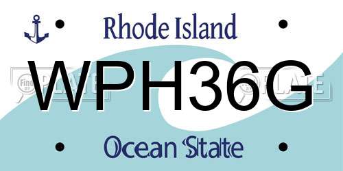 WPH36G Rhode Island License Plate