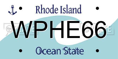 WPHE66 Rhode Island License Plate