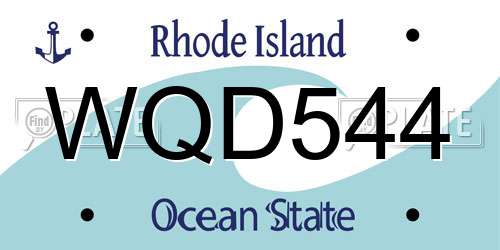WQD544 Rhode Island License Plate