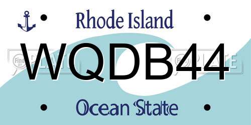 WQDB44 Rhode Island License Plate
