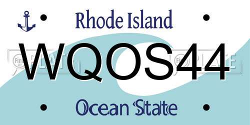 WQOS44 Rhode Island License Plate