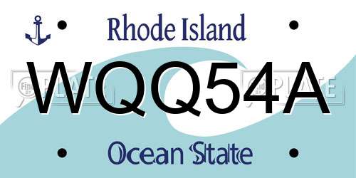 WQQ54A Rhode Island License Plate