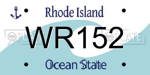 WR152 Rhode Island License Plate