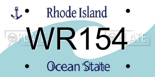 WR154 Rhode Island License Plate