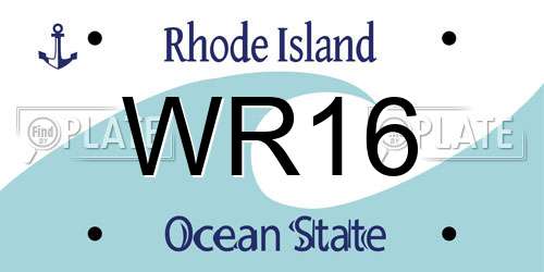 WR16 Rhode Island License Plate