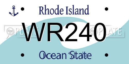 WR240 Rhode Island License Plate