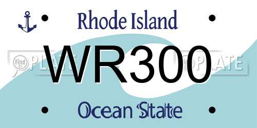 WR300 Rhode Island License Plate