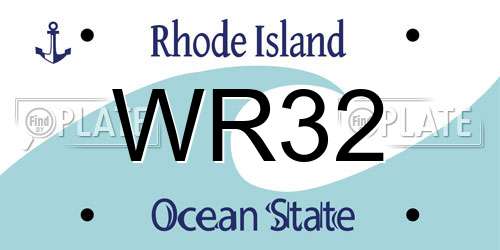 WR32 Rhode Island License Plate