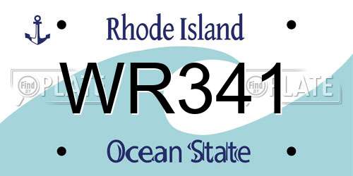 WR341 Rhode Island License Plate