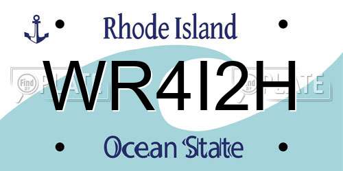 WR4I2H Rhode Island License Plate