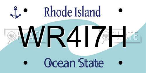 WR4I7H Rhode Island License Plate