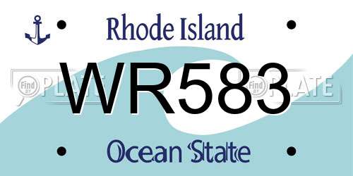 WR583 Rhode Island License Plate