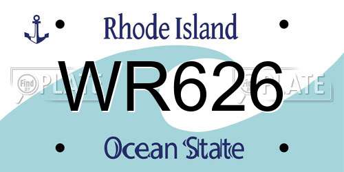 WR626 Rhode Island License Plate