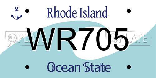 WR705 Rhode Island License Plate