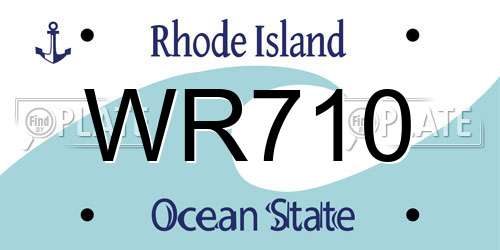 WR710 Rhode Island License Plate
