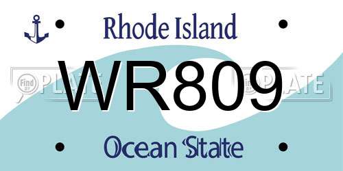 WR809 Rhode Island License Plate
