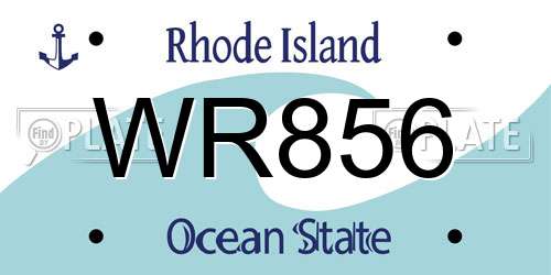 WR856 Rhode Island License Plate