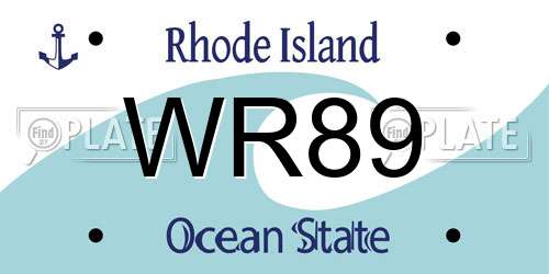 WR89 Rhode Island License Plate