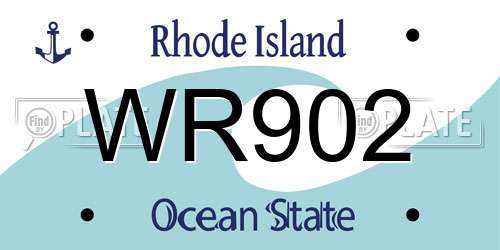 WR902 Rhode Island License Plate