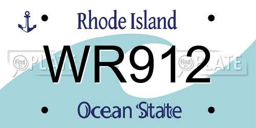 WR912 Rhode Island License Plate