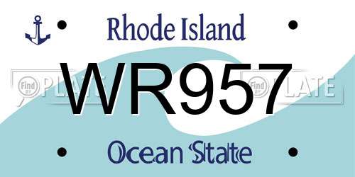 WR957 Rhode Island License Plate