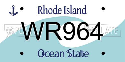 WR964 Rhode Island License Plate