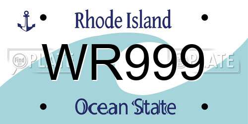 WR999 Rhode Island License Plate