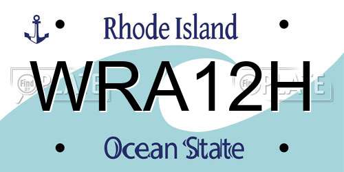 WRA12H Rhode Island License Plate