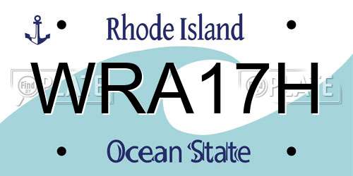 WRA17H Rhode Island License Plate