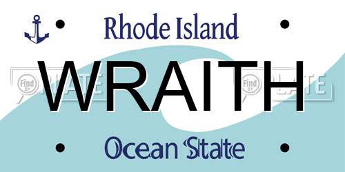 WRAITH Rhode Island License Plate