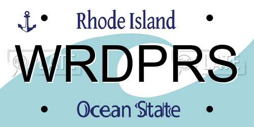 WRDPRS Rhode Island License Plate