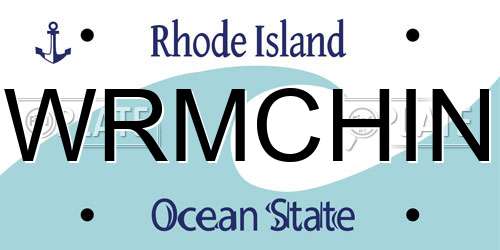 WRMCHIN Rhode Island License Plate