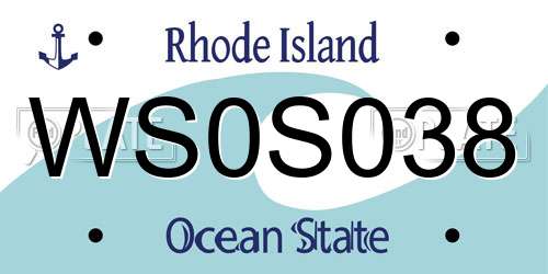 WS0S038 Rhode Island License Plate