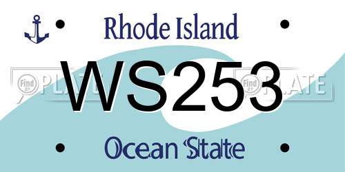 WS253 Rhode Island License Plate