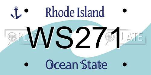 WS271 Rhode Island License Plate