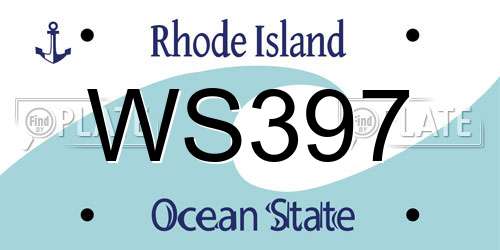WS397 Rhode Island License Plate