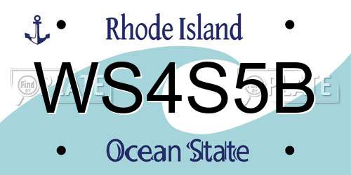 WS4S5B Rhode Island License Plate