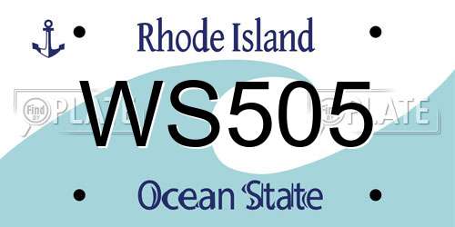 WS505 Rhode Island License Plate