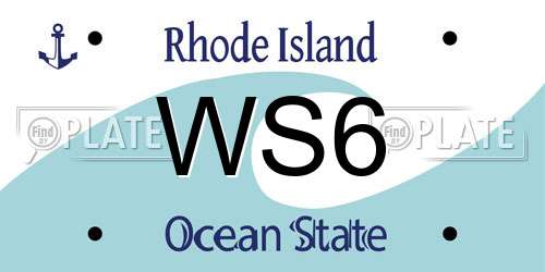 WS6 Rhode Island License Plate
