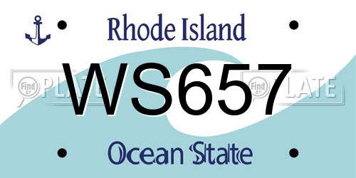 WS657 Rhode Island License Plate