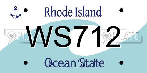 WS712 Rhode Island License Plate