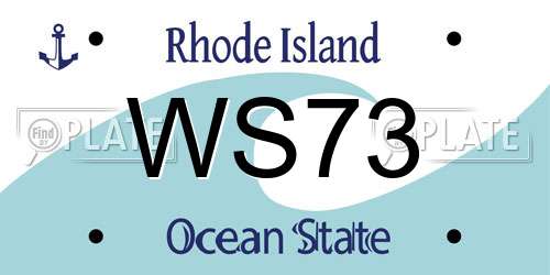 WS73 Rhode Island License Plate