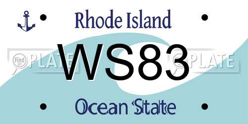 WS83 Rhode Island License Plate