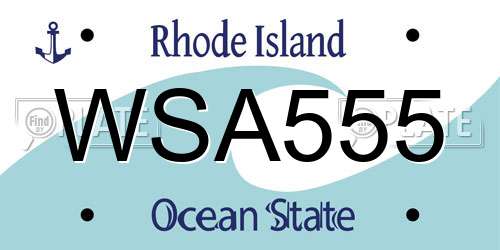 WSA555 Rhode Island License Plate
