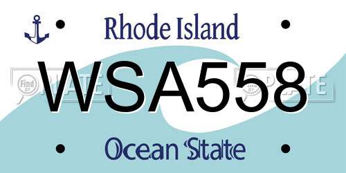 WSA558 Rhode Island License Plate