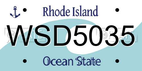 WSD5035 Rhode Island License Plate