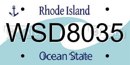 WSD8035 Rhode Island License Plate